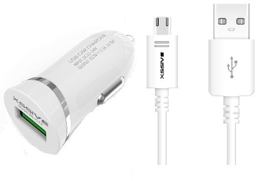 Car Charger met Micro Cable - Wit