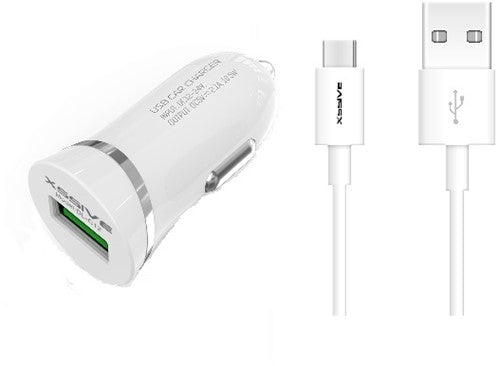 Car Charger met USB Type-C Cable 1A - Wit