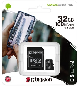 Kingston MicroSD + Adapter 32GB Class 10