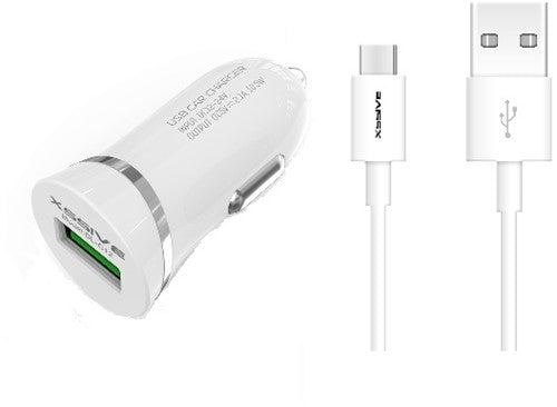 Car Charger met USB Type-C Cable 1A - Wit